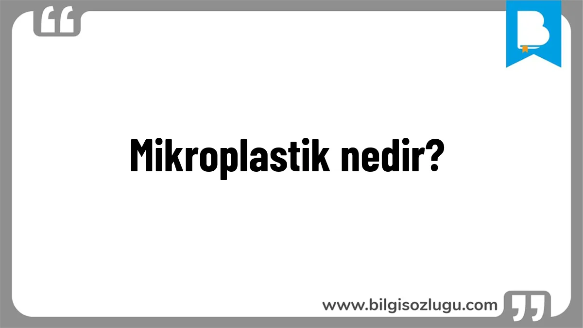 Mikroplastik nedir?