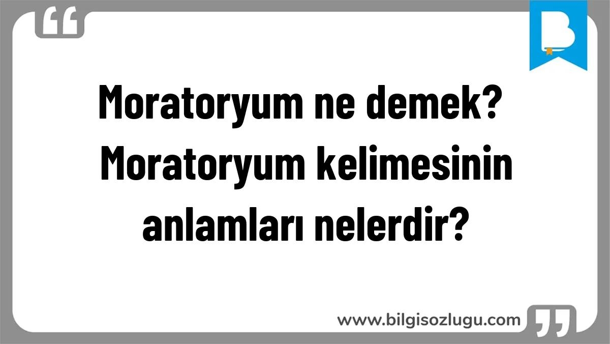 Moratoryum ne demek? Moratoryum kelimesinin anlamları nelerdir?