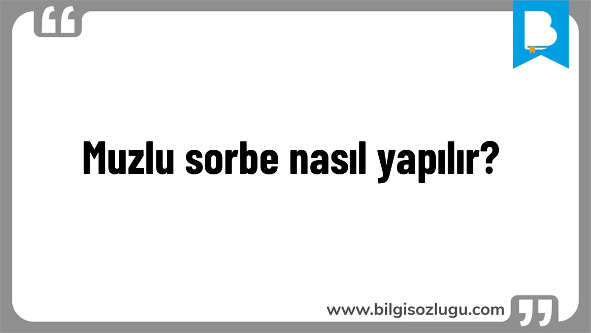 Muzlu sorbe nasıl yapılır?