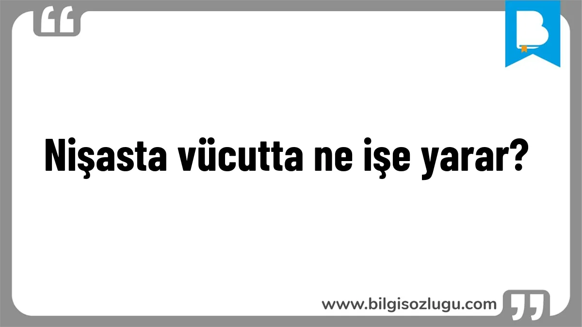 Nişasta vücutta ne işe yarar?