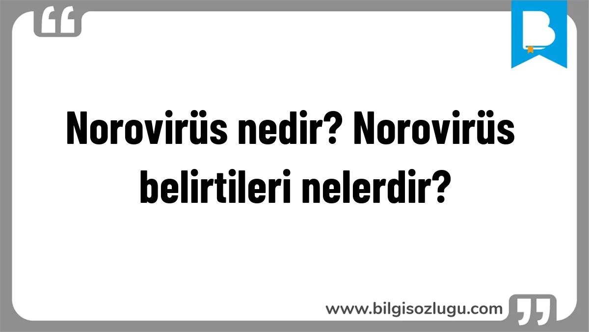 Norovirüs nedir? Norovirüs belirtileri nelerdir?