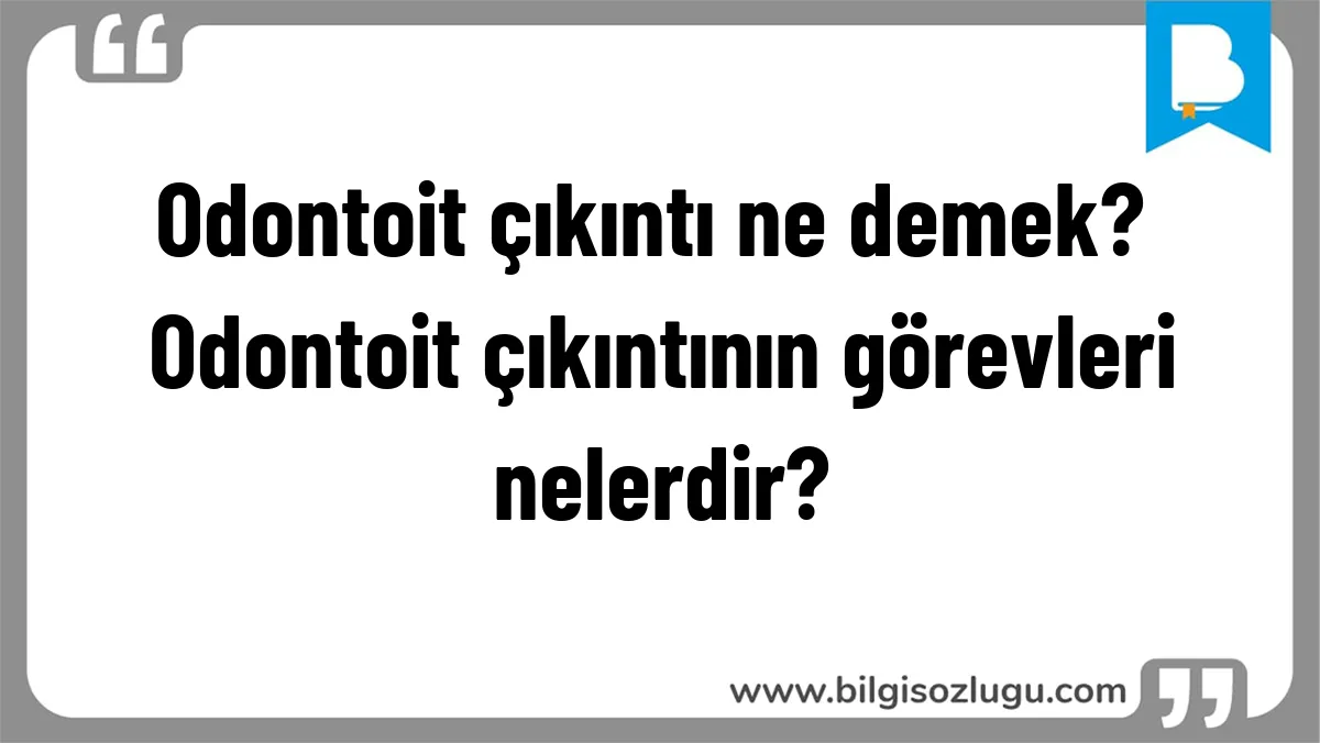Odontoit çıkıntı ne demek? Odontoit çıkıntının görevleri nelerdir?