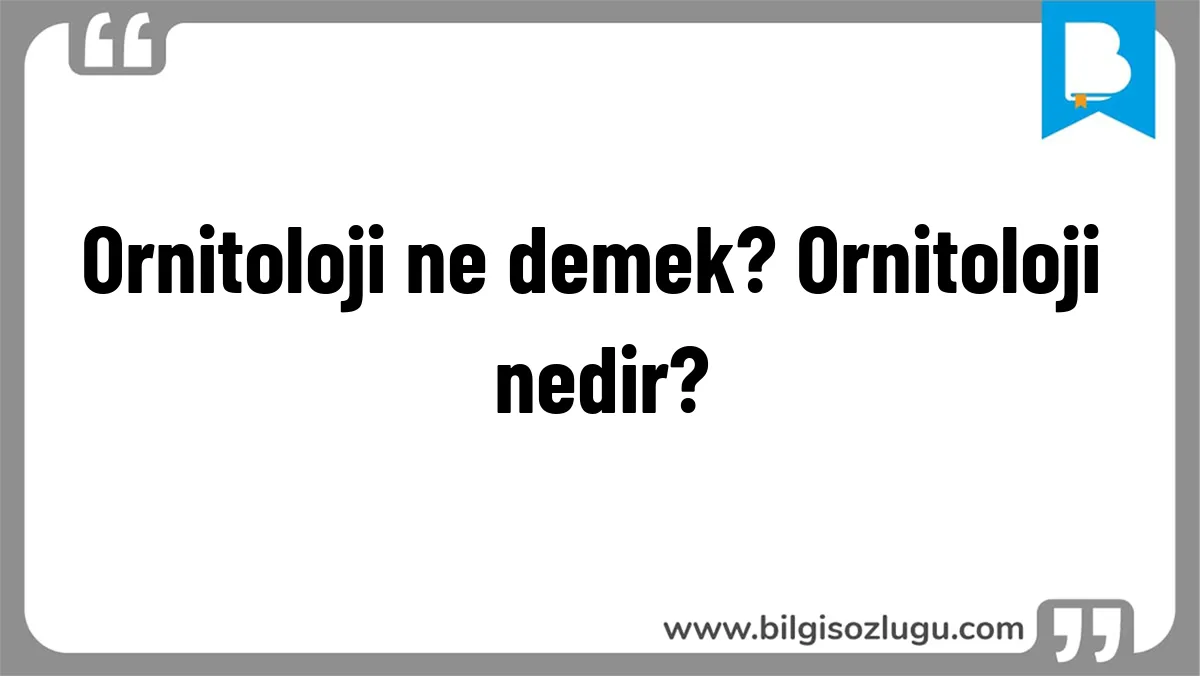 Ornitoloji ne demek? Ornitoloji nedir?