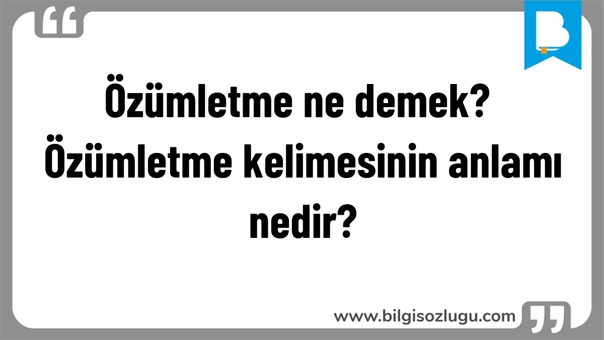 Özümletme ne demek? Özümletme kelimesinin anlamı nedir?