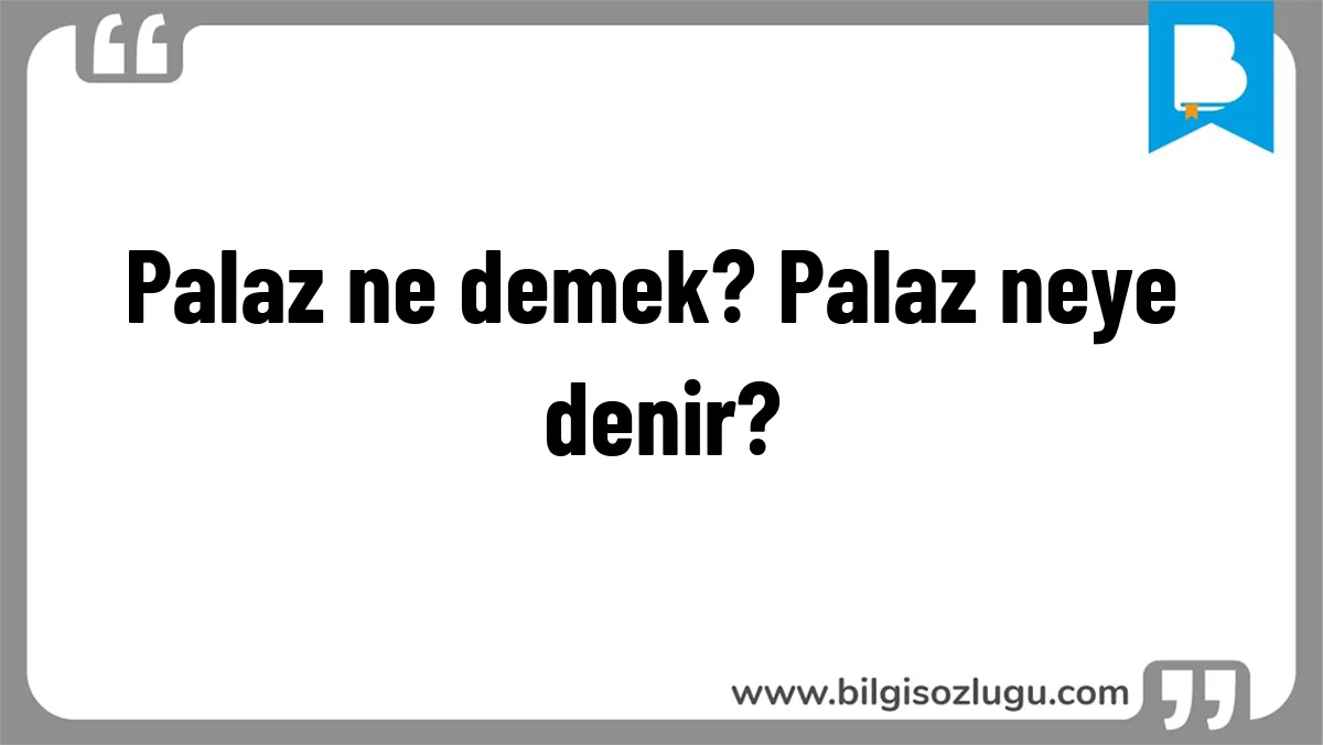 Palaz ne demek? Palaz neye denir?