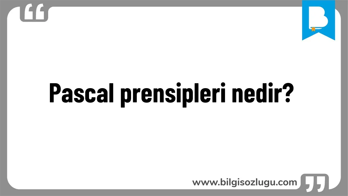 Pascal prensipleri nedir?
