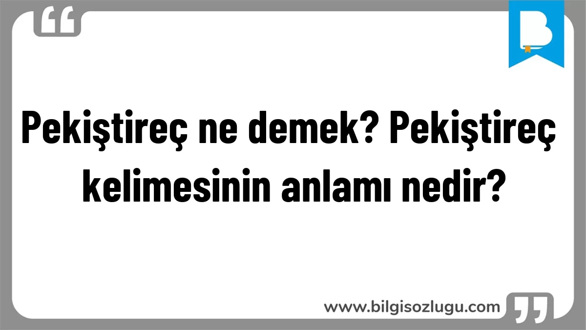 Pekiştireç ne demek? Pekiştireç kelimesinin anlamı nedir?
