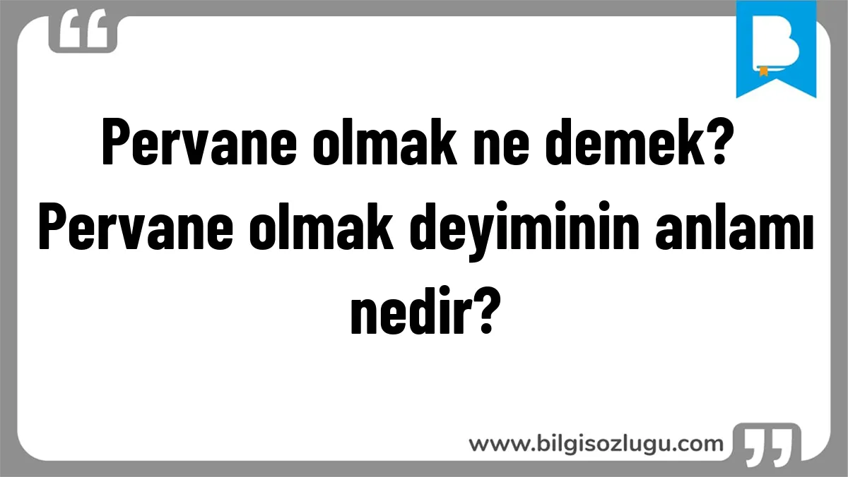 Pervane olmak ne demek? Pervane olmak deyiminin anlamı nedir?