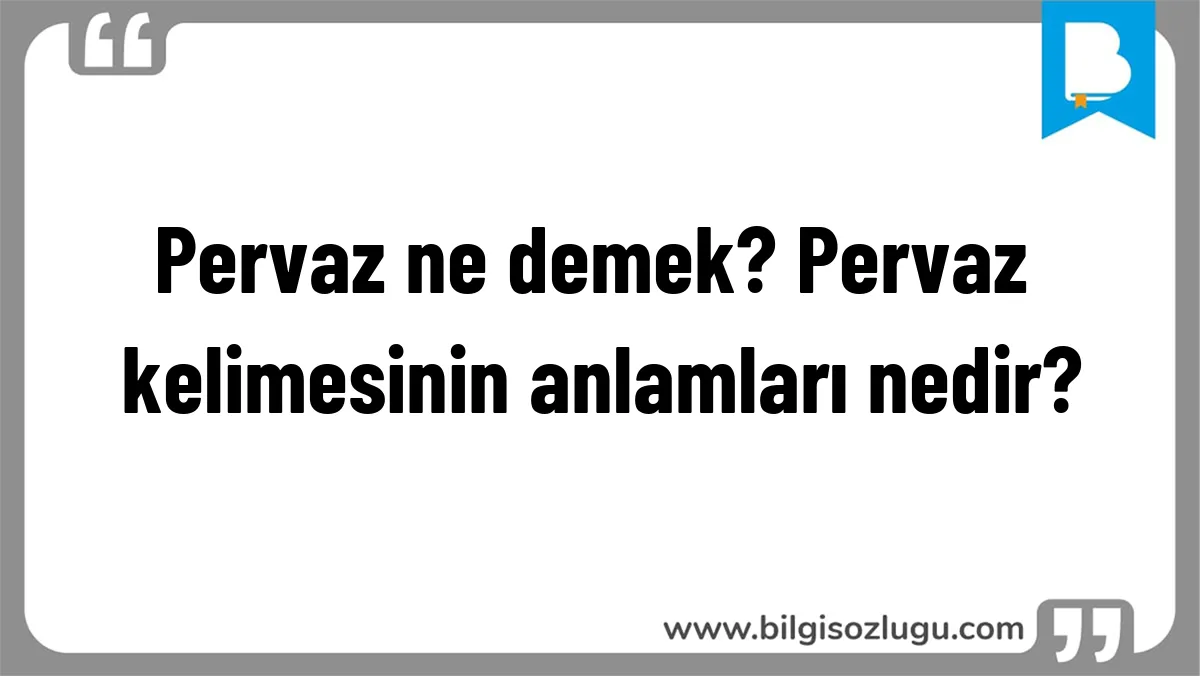 Pervaz ne demek? Pervaz kelimesinin anlamları nedir?