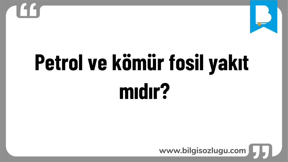 Petrol ve kömür fosil yakıt mıdır?
