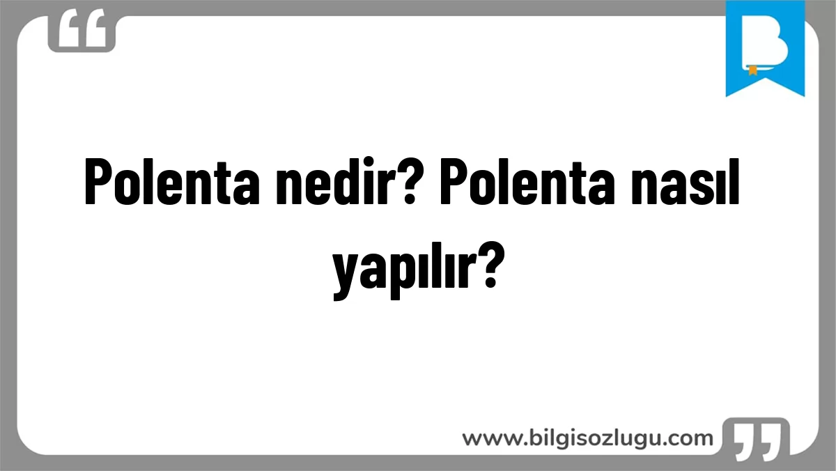 Polenta nedir? Polenta nasıl yapılır?