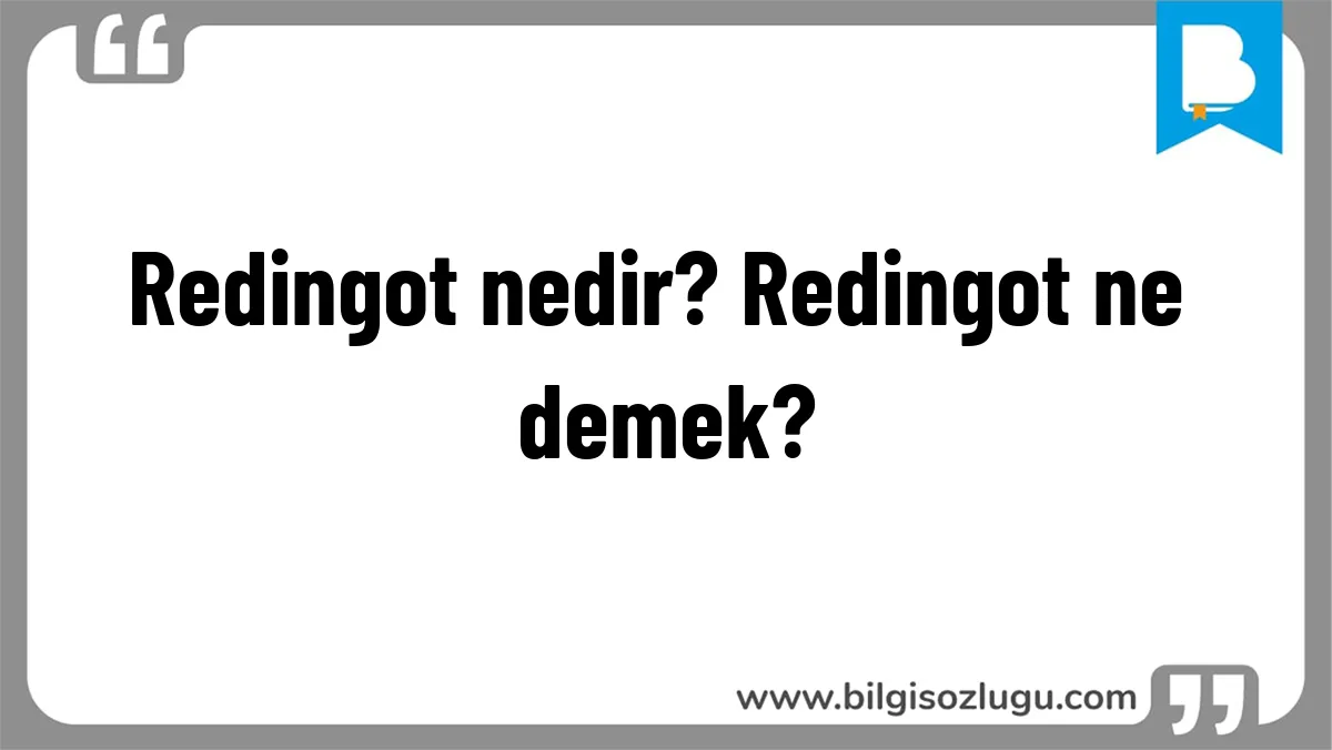 Redingot nedir? Redingot ne demek?