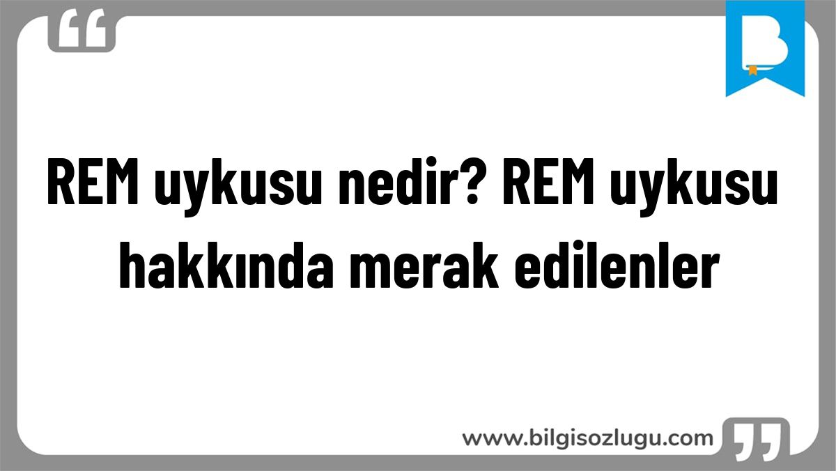 REM uykusu nedir? REM uykusu hakkında merak edilenler