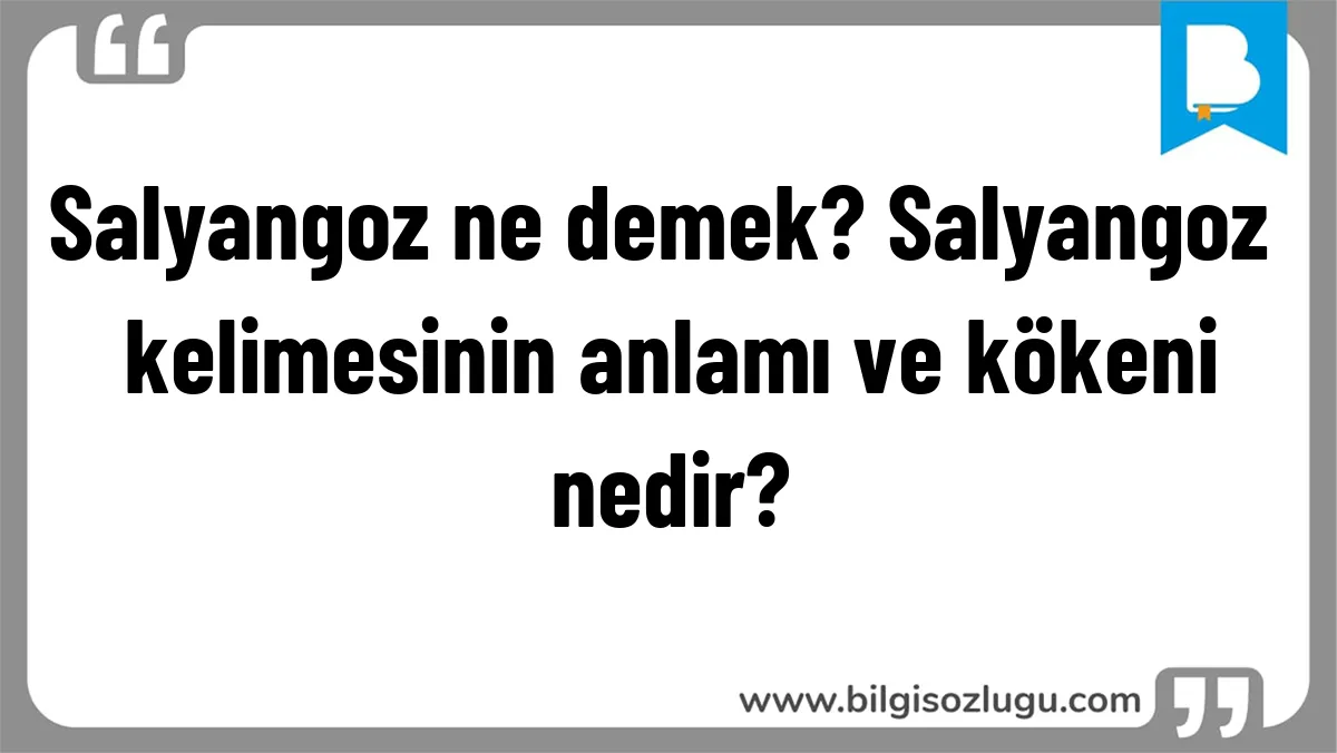 Salyangoz ne demek? Salyangoz kelimesinin anlamı ve kökeni nedir?