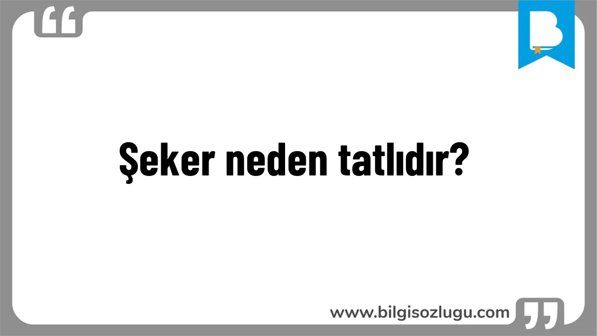 Şeker neden tatlıdır?