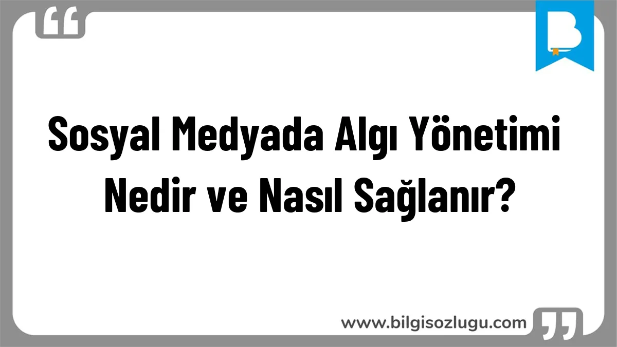 Sosyal Medyada Algı Yönetimi Nedir ve Nasıl Sağlanır?