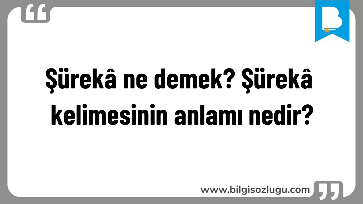 Şürekâ ne demek? Şürekâ kelimesinin anlamı nedir?