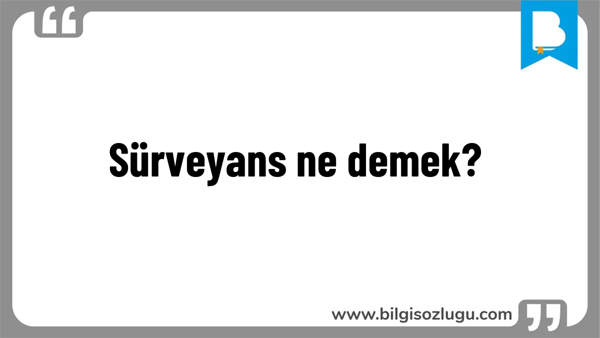 Sürveyans ne demek?