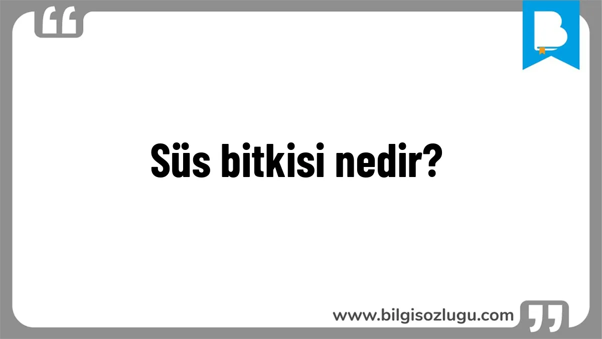 Süs bitkisi nedir?