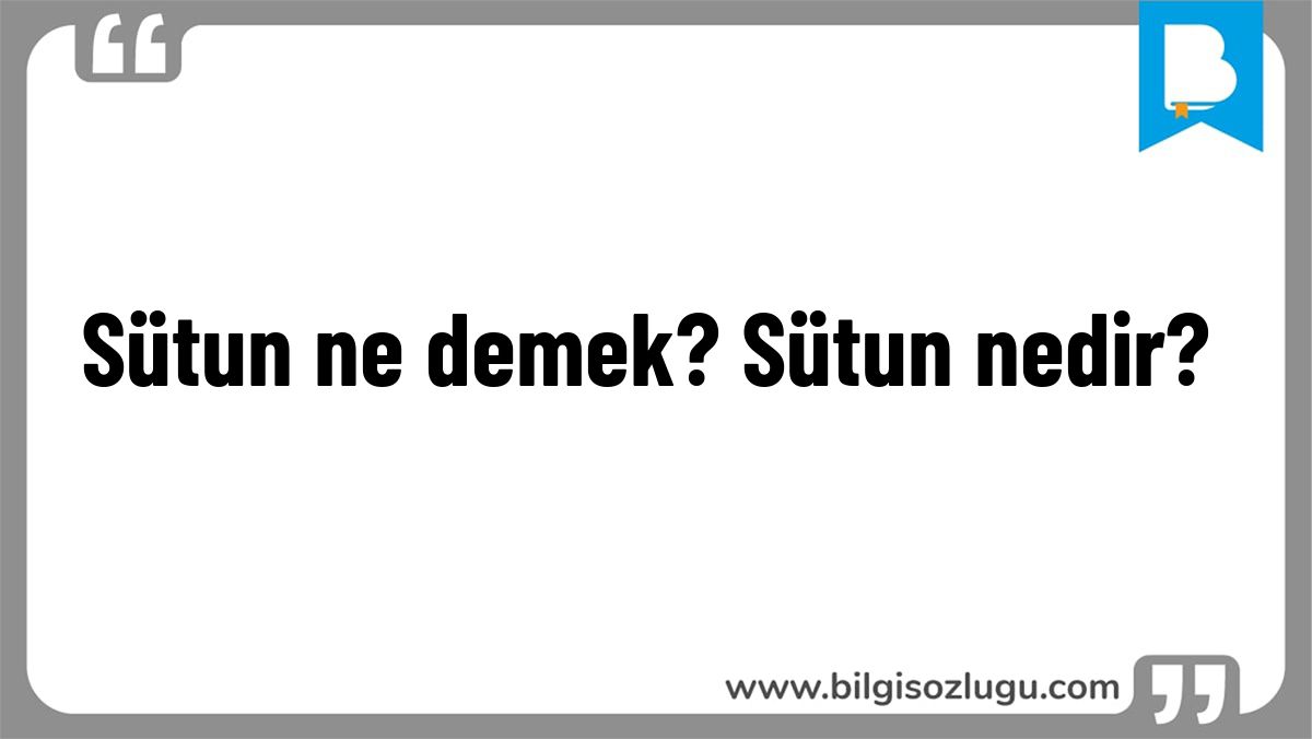 Sütun ne demek? Sütun nedir?