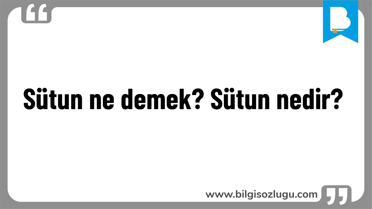 Sütun ne demek? Sütun nedir?