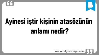 Ayinesi iştir kişinin atasözünün anlamı nedir?
