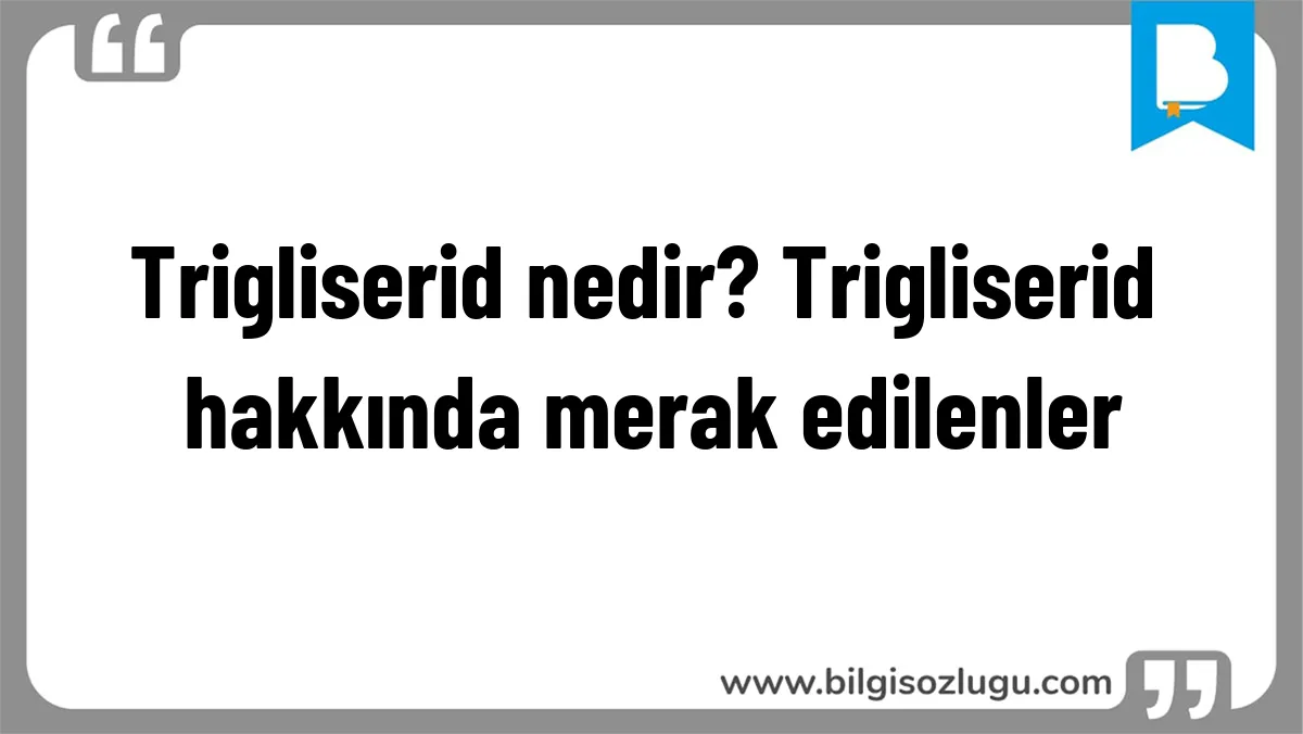 Trigliserid nedir? Trigliserid hakkında merak edilenler