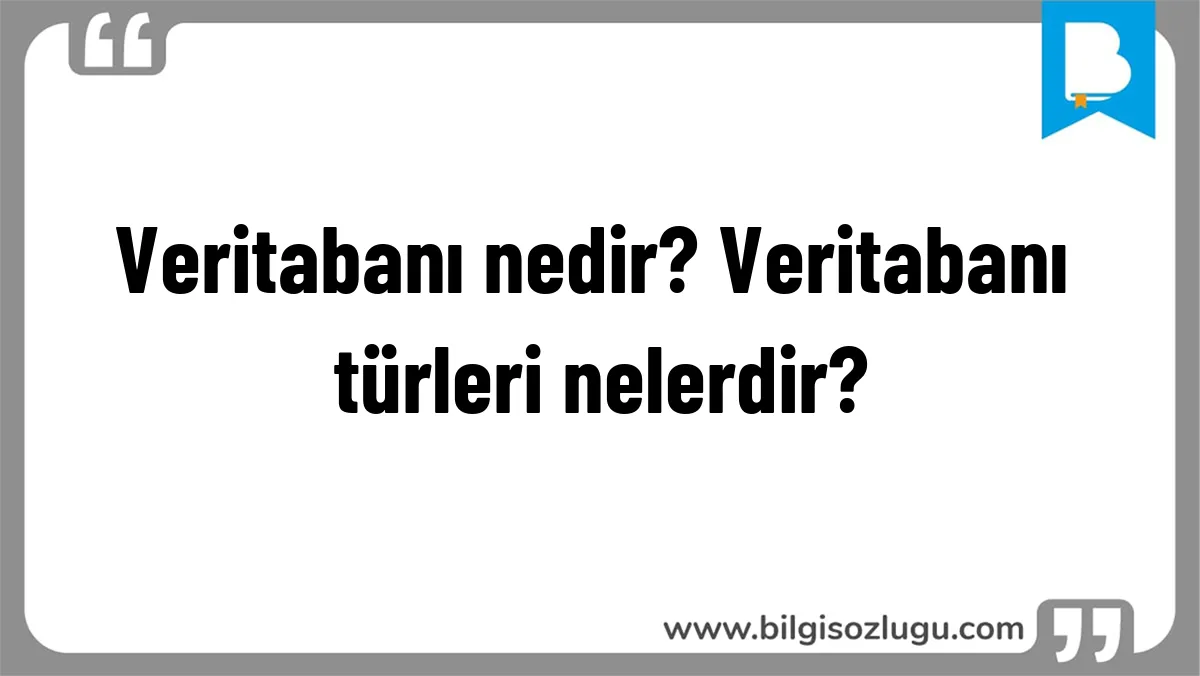Veritabanı nedir? Veritabanı türleri nelerdir?