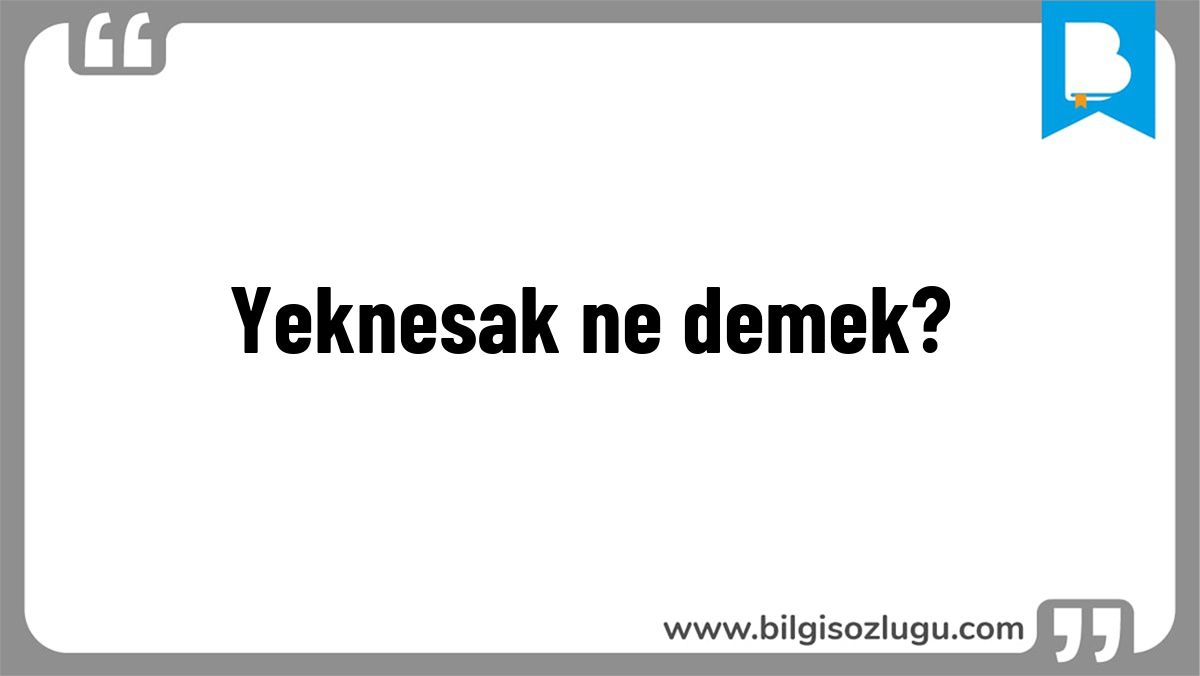 Yeknesak ne demek?