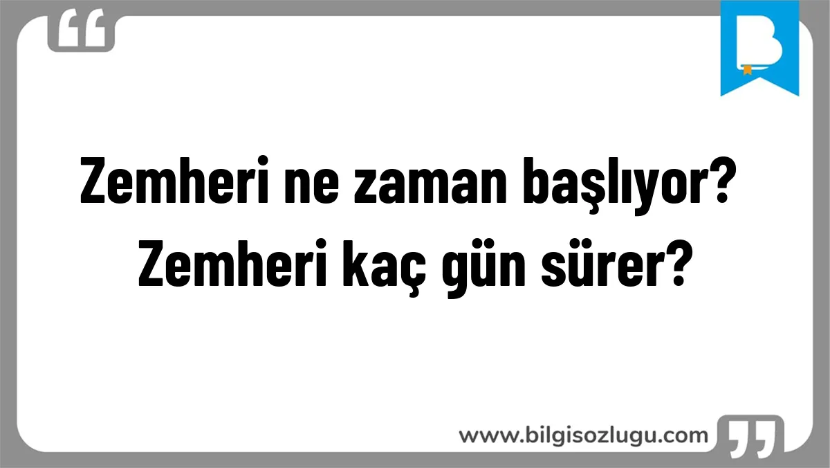 Zemheri ne zaman başlıyor? Zemheri kaç gün sürer?