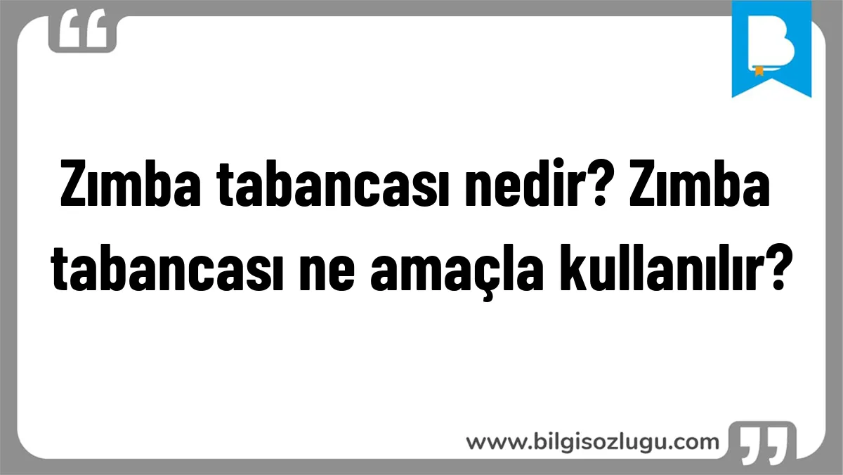 Zımba tabancası nedir? Zımba tabancası ne amaçla kullanılır?