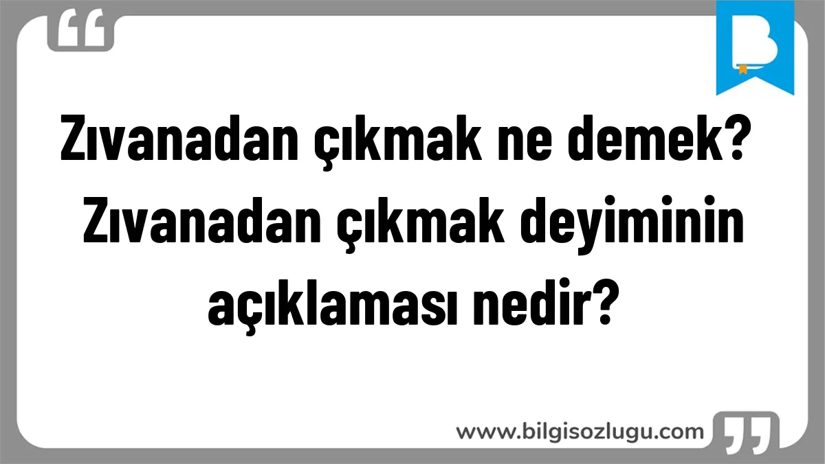 Zıvanadan çıkmak ne demek? Zıvanadan çıkmak deyiminin açıklaması nedir?